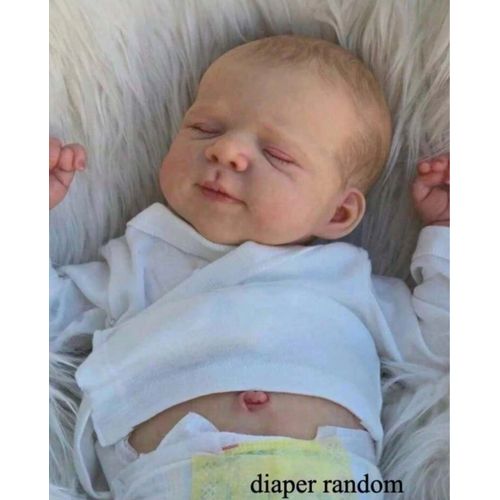 Poupée Reborn Fille Nouveau-né Réaliste Bébé Yeux Fermés Endormi 48cm