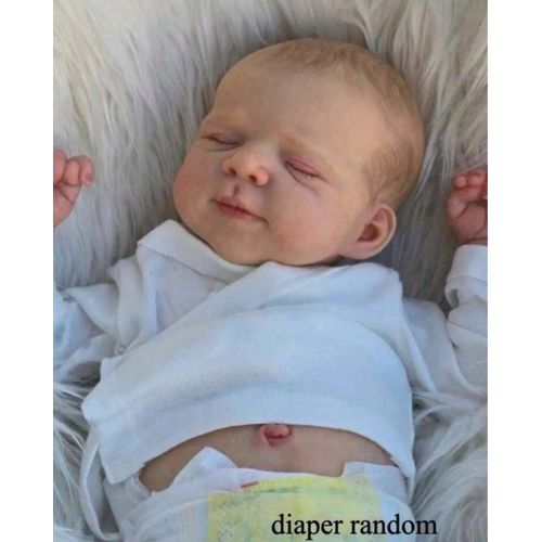 Poupée Reborn Fille Nouveau-né Réaliste Bébé Yeux Fermés Endormi 48cm