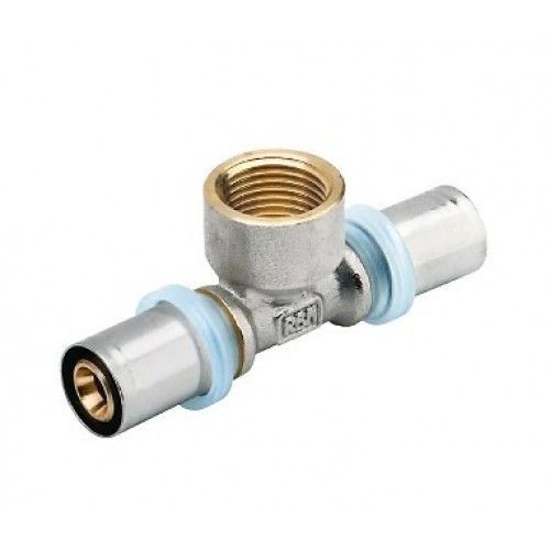 Té à sertir pour tube multicouche Ø32 taraudage femelle 26x34 au centre RBM