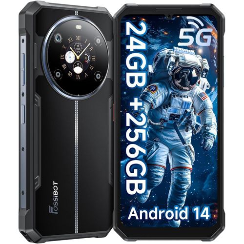 FOSSiBOT F109 5G Téléphone Portable Incassable ,24Go+256Go Noir