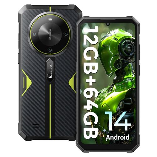 FOSSiBOT F105 Téléphone Portable Incassable,12(4+8) Go+64Go Vert