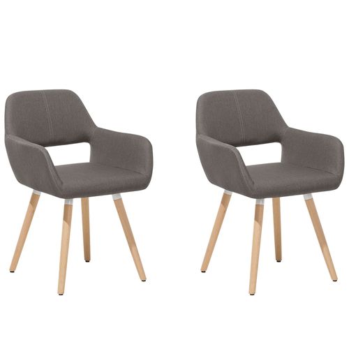 Chaise De Salle À Manger Set De 2 Tissu Taupe Chicago