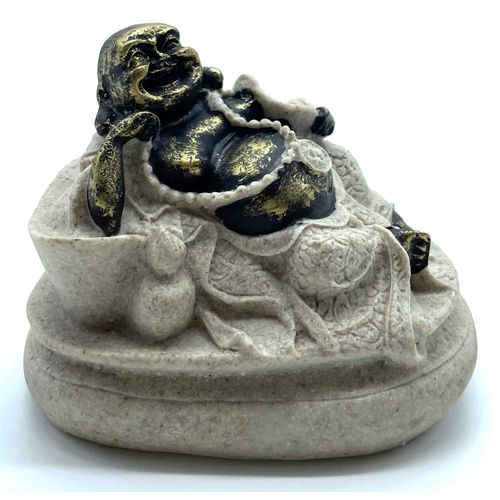 Statue Bouddha Rieur Gris 11cm