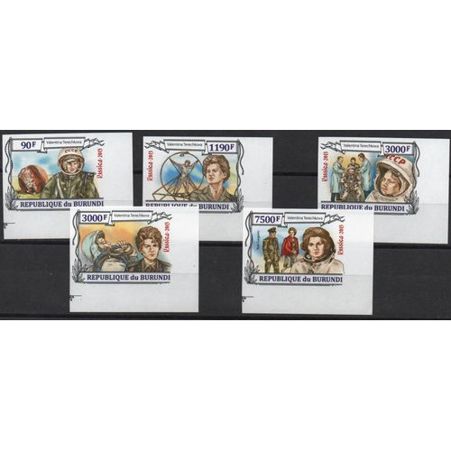 Burundi Timbres Espace Cosmonaute Russe Terechkova 2013 , Dentelés Et Non Dentelés