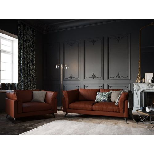 Canapé 2 Places En Cuir Cognac