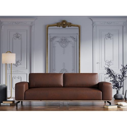 Canapé 3 Places En Cuir Cognac