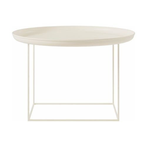 Table Basse Ronde En Acier Blanc Antique 70 Cm Duke - Norr11