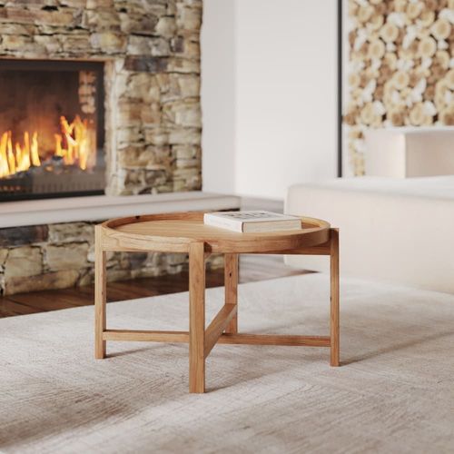 Table Basse Ronde En Bois De Teck Recyclé D70 Cm