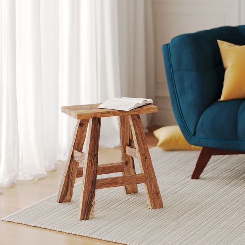 Tabouret En Bois De Teck Recyclé H45 Cm