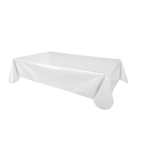 Nappe En Toile Cirée Rectangulaire Uni Blanc 140 X 250 Cm