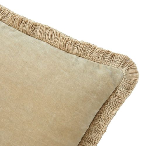 Housse De Coussin En Velours Beige 33 X 57 Cm