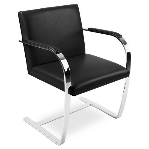Chaise De Bureau Design Bruno - Simili Cuir Noir