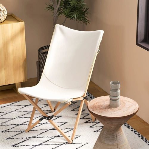 Chaise Pliante En Toile De Bambou 2 Pièces Avec Sac De Rangement