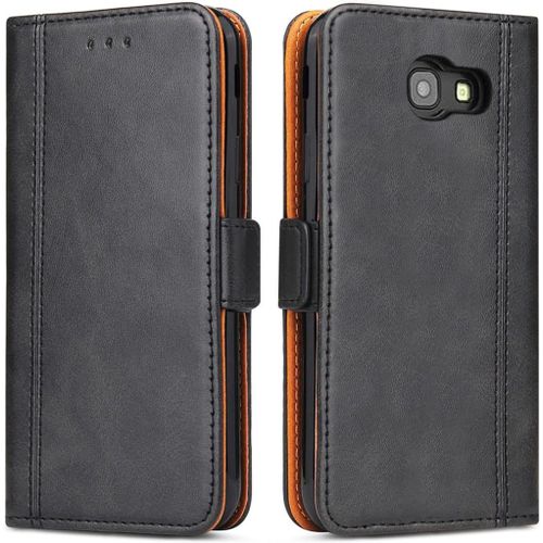 Kal-Coque Pour Samsung Galaxy A5 2017, Housse En Cuir Pu Premium Etui À Rabat Pochette De Portefeuille, Étui De Protection Pour Samsung Galaxy A5 2017, Noir