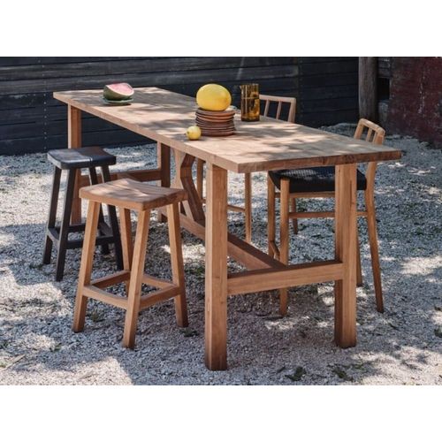 Tabouret De Bar En Teck Massif