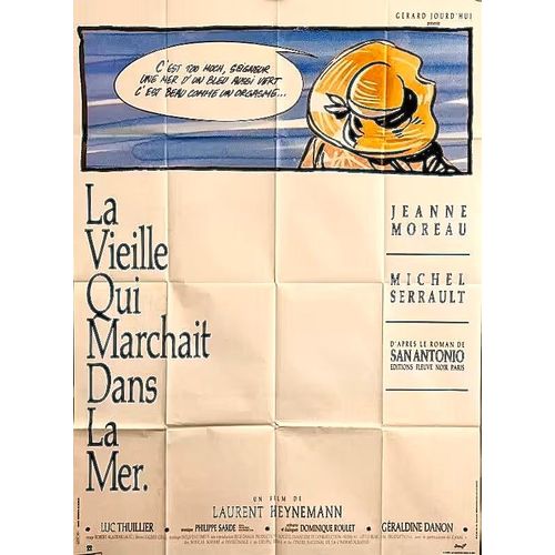 *** La Vieille Qui Marchait Dans La Mer - Affiche Originale Cinéma Pliée- 120x160 (Affichée) - De Laurent Heynemann - 1991 - Jeanne Moreau - Michel Serrault - Géraldine Danon - Très Bon Etat ***