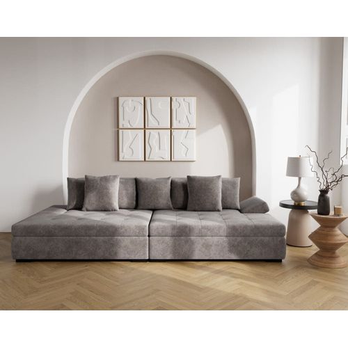 Canapé Droit 4 Places En Gris