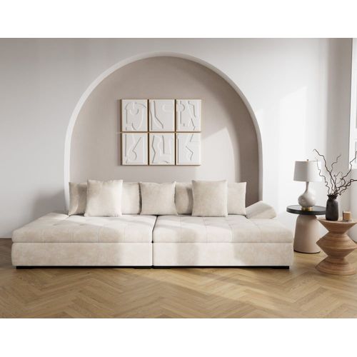 Canapé Droit 4 Places En Beige