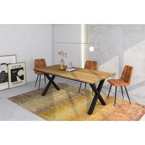 Table À Manger Effet Bois De Chêne 194x90x74cm