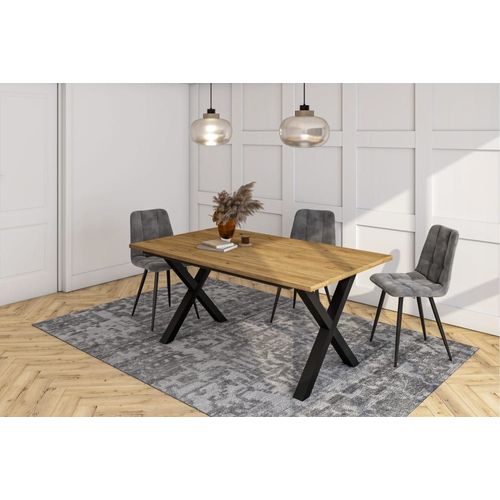 Table À Manger Effet Bois De Chêne 167x90x74cm