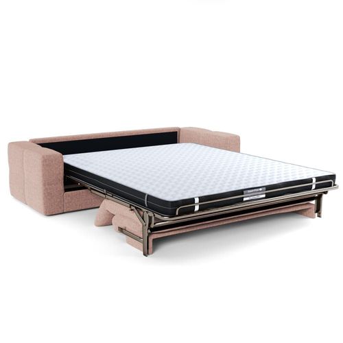 Canapé Convertible Express 4 Places En Velours Texturé Rose Vintage