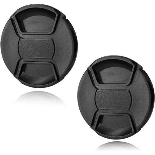 2 Pièces Cache Objectif,Cache Objectif 52Mm,Bouchon D'Objectif,Couvercle D'Objectif Caméra Frontale Encliquetable,Couvercle D'Objectif De Caméra,Livré Avec Petite Corde,Objectif De Caméra