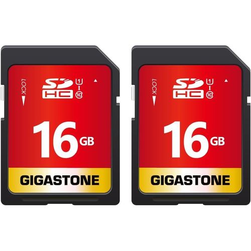 16 Go SDHC Carte Mémoire,Lot de 2 Cartes,Prime Série,Vitesse de Transfert allant jusqu'à 80 Mo/s. pour Photos,vidéos,Musique,fichiers,Caméscope,Caméra,PC,Classe 10 U1 UHS-I