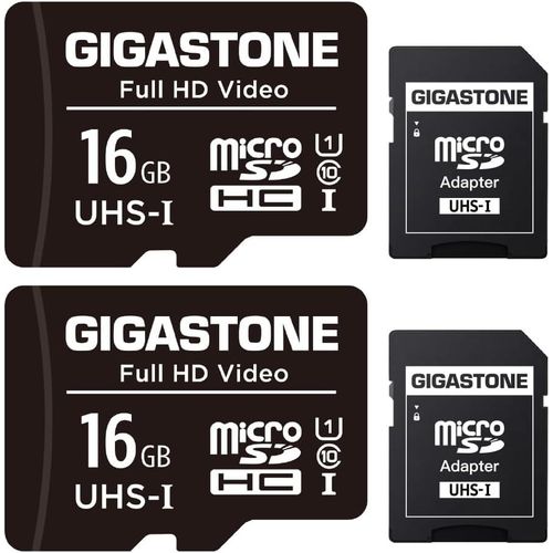 Carte Mémoire 16 Go Lot De 2 Cartes,Compatible Avec Gopro Drone Caméra Tablette Samsung,Haute Vitesse Idéal Pour Full Hd Vidéo,U1 C10 Carte Micro Sdhc Avec Mini Étui Et Adaptateur Sd.-Marque Générale