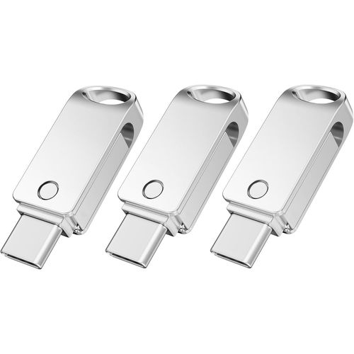 3 Clés USB 32 Go USB 2 en 1 Métal pour Smartphone,Tablette,PC,Laptop,MacBook,et Plus