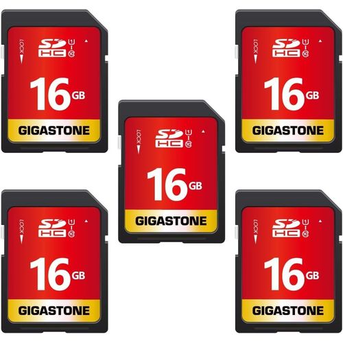 16Go SDHC Carte Mémoire,Lot de 5 Cartes,Prime Série,Vitesse de Transfert allant jusqu'à 80 Mo/s. pour Photos,vidéos,Musique,fichiers,Caméscope,Caméra,PC,Classe 10 U1 UHS-I