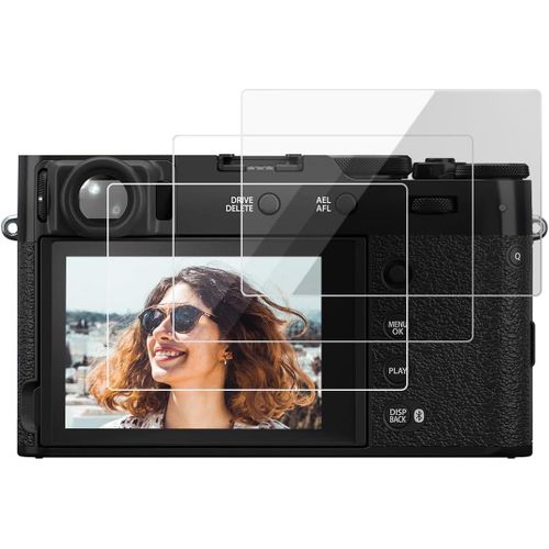 Lot de 3 films de protection d'écran pour appareil photo Fujifilm X100VI X100V 0,25 mm Fuji X-100VI X-100V en verre trempé pour Fuji Film X100VI X100V Accessoires Ultra-transparent Anti-traces