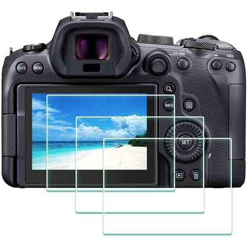Films de Protection d'Ecran pour Canon EOR R7 /EOS R6 Appareil Photo,Verre Trempé Optique 0,3mm Dureté 9H Anti-Rayure Anti-Trace Anti-Bulle -Lot de 3