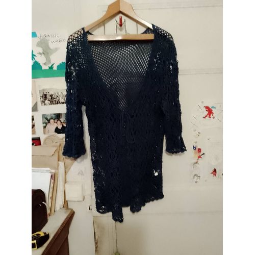 Boléro Bleu Foncé 42 Xl Blanche Porte.