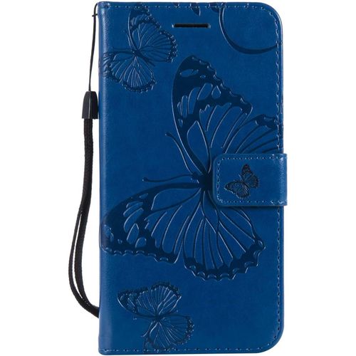 Kalanka-Coque Pour Galaxy A5 2016, Papillon Imprimé Pu En Cuir Coque Magnétique Portefeuille Tpu Étui Housse Pour Samsung Galaxy A5 2016 - Bleu