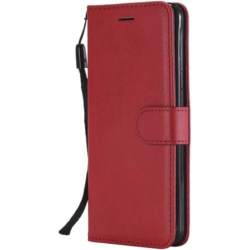 Kalanka-Coque Pour Galaxy A5 2016, Pu En Cuir Coque Portefeuille Étui Housse, Design Classique Tpu Coque Pour Samsung Galaxy A5 2016 - Rouge