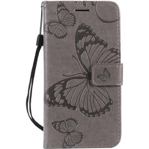 Kalanka-Coque Pour Galaxy A5 2016, Papillon Imprimé Pu En Cuir Coque Magnétique Portefeuille Tpu Étui Housse Pour Samsung Galaxy A5 2016 - Gris