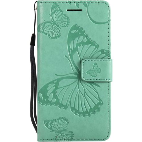 Kalanka-Coque Pour Galaxy A3 2016, Papillon Imprimé Pu En Cuir Coque Magnétique Portefeuille Tpu Étui Housse Pour Samsung Galaxy A3 2016 - Vert