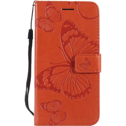 Kalanka-Coque Pour Galaxy A5 2016, Papillon Imprimé Pu En Cuir Coque Magnétique Portefeuille Tpu Étui Housse Pour Samsung Galaxy A5 2016 - Orange