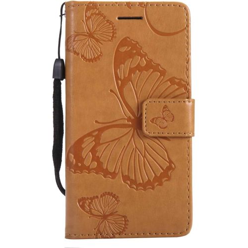 Kalanka-Coque Pour Galaxy A3 2017, Papillon Imprimé Pu En Cuir Coque Magnétique Portefeuille Tpu Étui Housse Pour Samsung Galaxy A3 2017 - Jaune