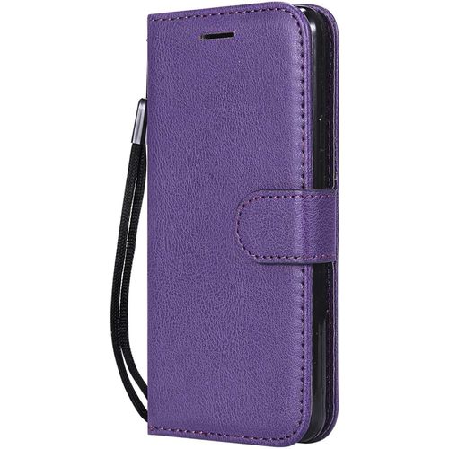 Kalanka-Coque Pour Galaxy A3 2016, Pu En Cuir Coque Portefeuille Étui Housse, Design Classique Tpu Coque Pour Samsung Galaxy A3 2016 - Violet