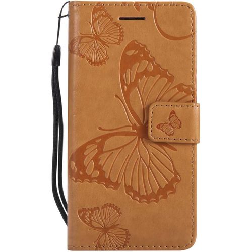 Kalanka-Coque Pour Galaxy A3 2016, Papillon Imprimé Pu En Cuir Coque Magnétique Portefeuille Tpu Étui Housse Pour Samsung Galaxy A3 2016 - Jaune