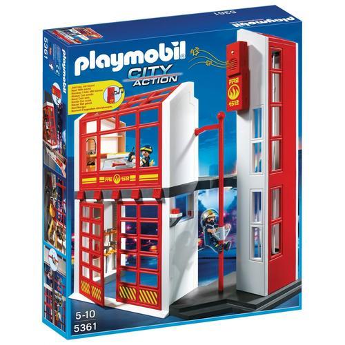 Playmobil 5361 - Caserne De Pompiers Avec Alarme