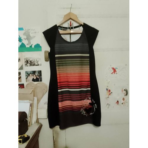 Robe Rayée Colorée 38 M Desigual Neuve.