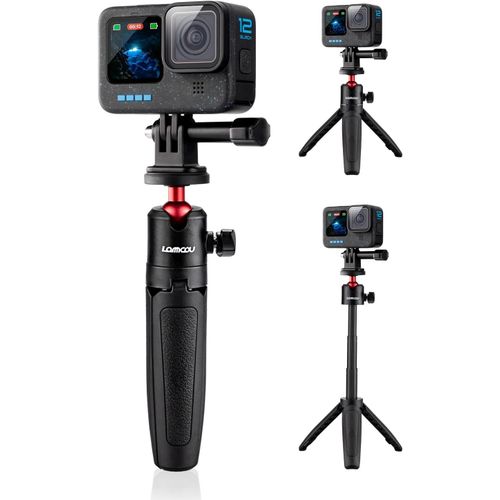 KALANKA-Actioncam Mini trépied avec rallonge Compatible avec GoPro, Selfie Stick Vlog Poignée Grip & Tripod Adapter & Quick Release Plate Base Mount pour Hero 13 12 11 10 Insta-360 Tripod