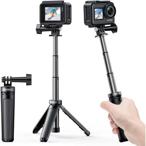 KALANKA-Mini Trépied Selfie Stick avec Perche Télescopique pour Caméra Sport Compatible avec /Go Pro 12/11/10/9/8/Max/DJI Osmo Action Camera