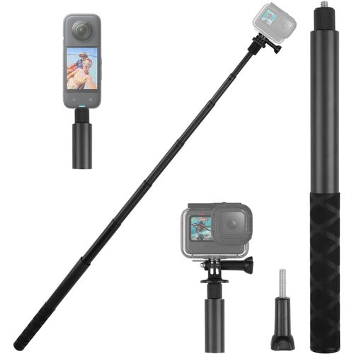 KALANKA-Perche à selfie invisible en aluminium de 150 cm - 7 barres - Pour caméra d'action d'action - Tige d'extension extensible monopode - Vis 1/4" pour Insta 360 x 5 - Pour GoPro Action RS ONE X2