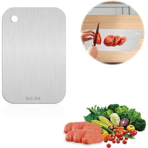Kalanka-2024 - Planche À Découper En Acier Inoxydable, Double Face Pour Aliments, Planche À Découper En Titane, Convient Également Comme Couteau À Pâte, Cuisson, Cuisine (30 X 20)