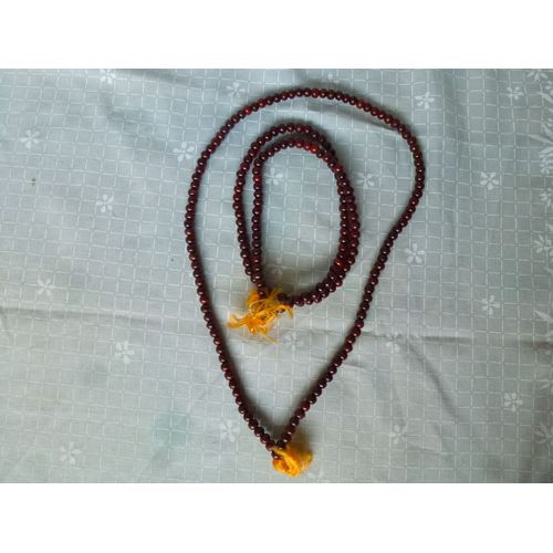 Collier En Bois - Chapelet En Bois De Rose - Mala Tibétain