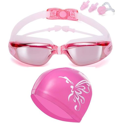 Kalanka-Lunettes De Natation Réglables Et Casquette, Anti-Fuite, Anti-Buée, Protection Uv, Triathlon Avec Pince-Nez, Bouchons D'oreilles Pour Adultes, Hommes, Femmes, Jeunes