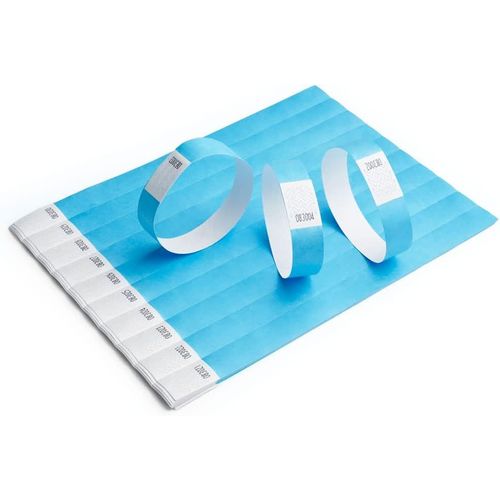 Eryi-100 Bracelets Tyvek Bleu Clair 19mm - Bracelets Papier Pour Sécurité Et Évènements - Indéchirables - Légers Et Résistants À L'eau